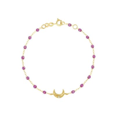 Bracelet Gigi Clozeau Lune en or jaune, résine galaxy et diamant, 17cm