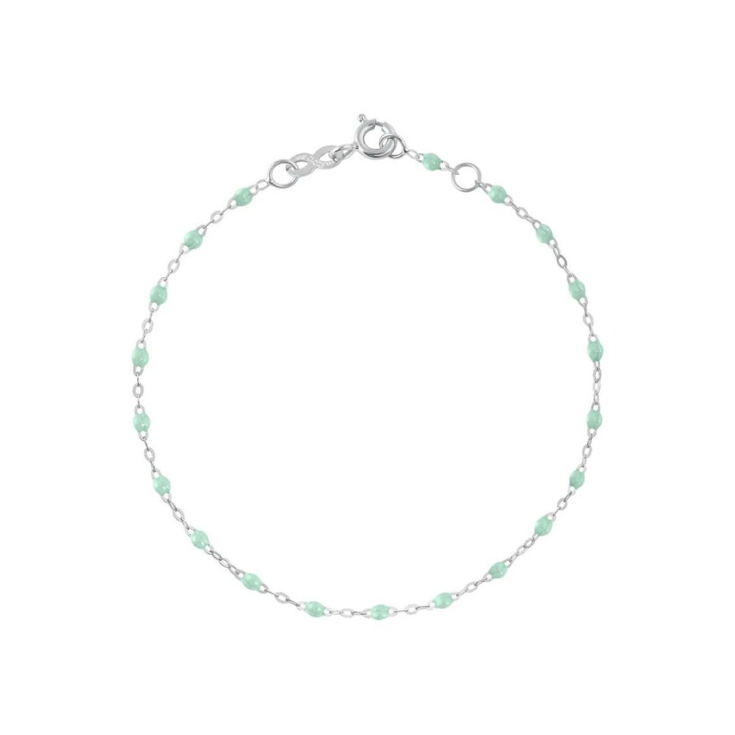 Bracelet Gigi Clozeau Classique en or blanc et résine jade, 15cm