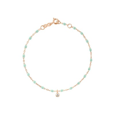 Bracelet Gigi Clozeau Gigi Suprême en or rose, résine jade et diamants, taille 17cm