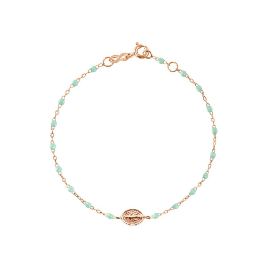 Bracelet Gigi Clozeau Madone en or rose et résine jade, taille 17cm