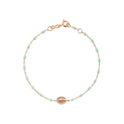 Bracelet Gigi Clozeau Madone en or rose et résine jade, taille 17cm