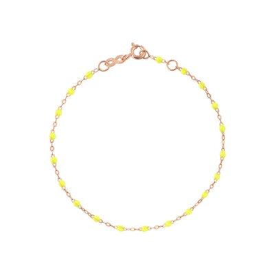 Gigi Clozeau Classique bracelet, rose gold, fluorescent yellow resin, size 15cm