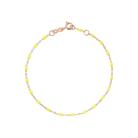 Bracelet Gigi Clozeau Classique en or rose et résine jaune fluo, 15cm