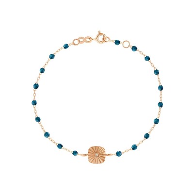 Bracelet Gigi Clozeau Miss Lumière en or rose, résine jungle et diamant, 17cm