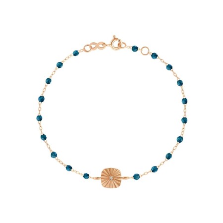 Bracelet Gigi Clozeau Miss Lumière en or rose, résine jungle et diamant, 17cm