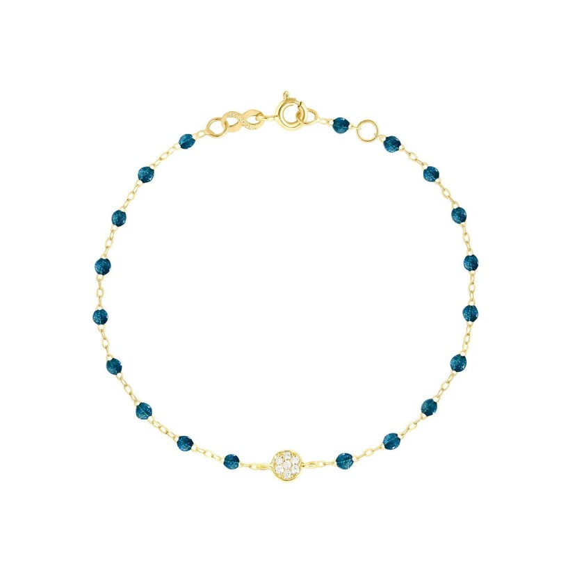 Bracelet Gigi Clozeau Puce en or jaune, diamants et résine jungle, taille 17cm