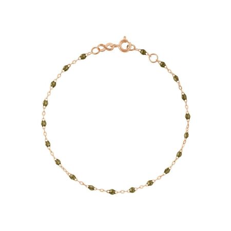 Bracelet Gigi Clozeau Classique en or rose et résine kaki, 19cm