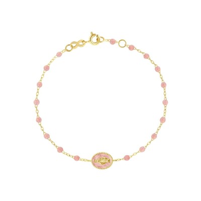 Bracelet Gigi Clozeau Madone en or jaune et résine Blush, taille 17cm