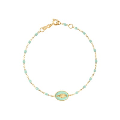 Bracelet Gigi Clozeau Madone en or jaune et résine jade, taille 17cm