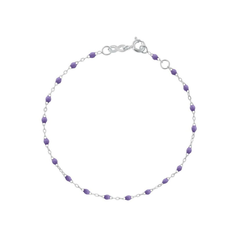 Bracelet Gigi Clozeau Classique en or blanc et résine mauve, 15cm