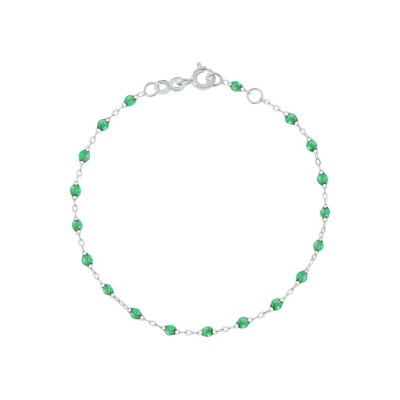 Bracelet Gigi Clozeau Classique en or blanc et résine menthe, 18cm