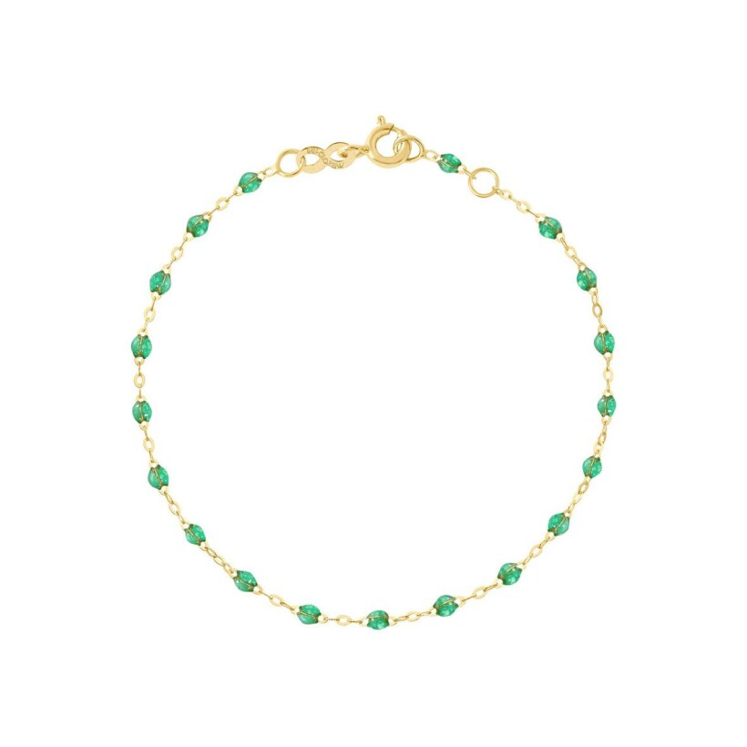 Bracelet Gigi Clozeau Classique en or jaune et résine menthe, 15cm