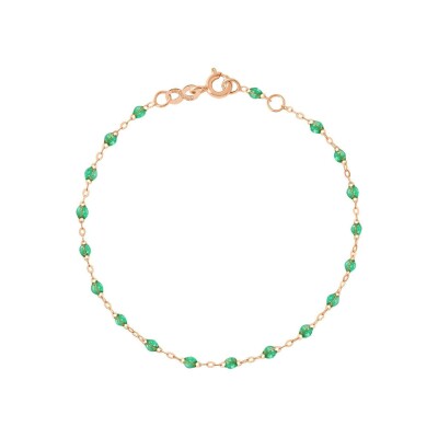 Bracelet Gigi Clozeau Classique en or rose et résine menthe, 18cm