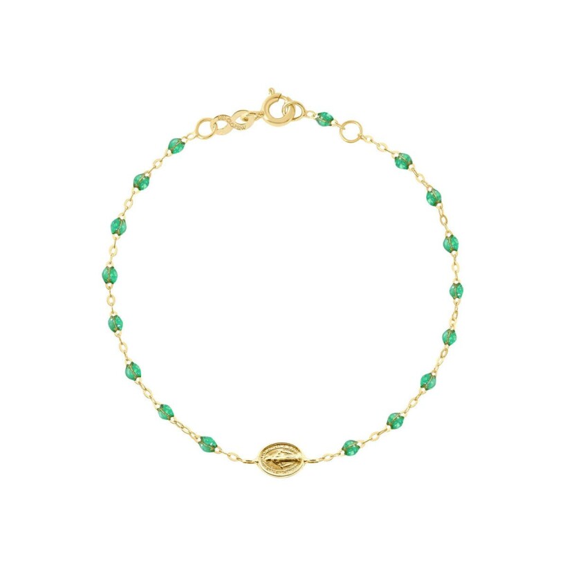 Bracelet Gigi Clozeau Madone en or jaune et résine menthe, taille 17cm