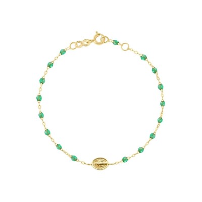 Bracelet Gigi Clozeau Madone en or jaune et résine menthe, taille 17cm