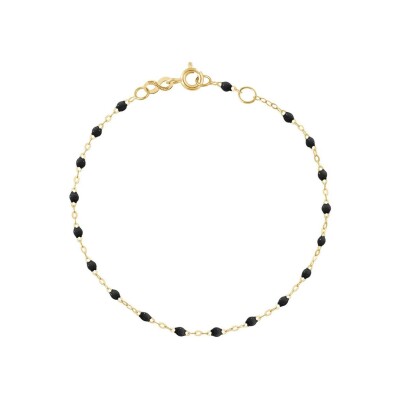 Bracelet Gigi Clozeau Classique en or jaune et résine noire, 15cm