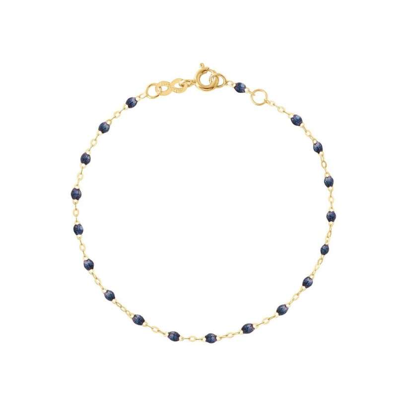 Bracelet Gigi Clozeau Classique en or jaune et résine bleu nuit, 18cm