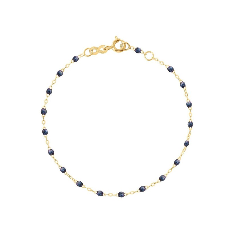 Bracelet Gigi Clozeau Classique en or jaune et résine bleu nuit, 15cm