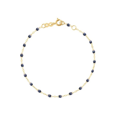 Bracelet Gigi Clozeau Classique en or jaune et résine bleu nuit, 19cm