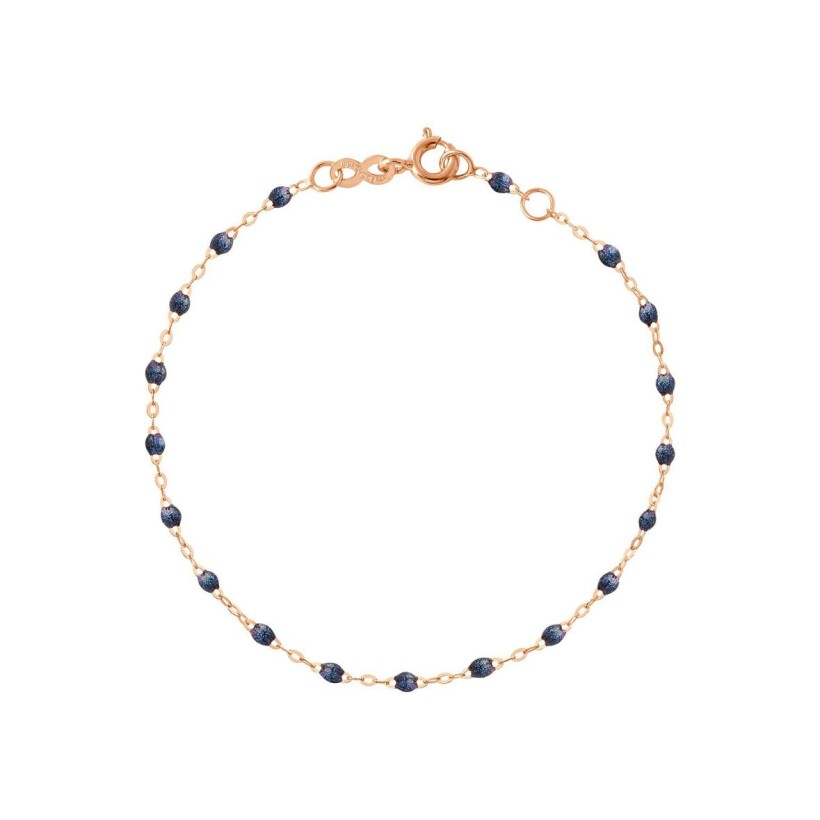 Bracelet Gigi Clozeau Classique en or rose et résine bleu nuit, 15cm