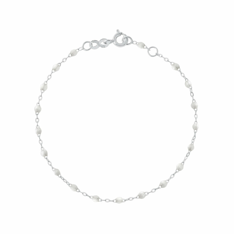 Bracelet Gigi Clozeau Classique en or blanc et résine opale, 15cm