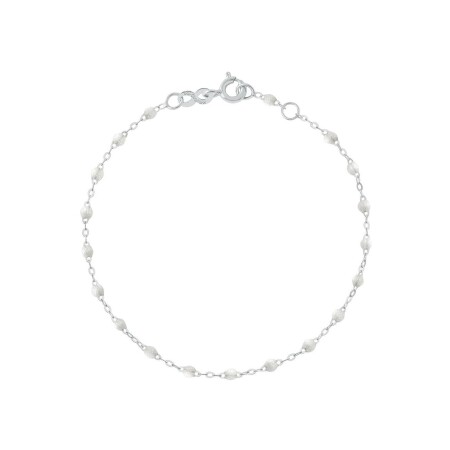 Bracelet Gigi Clozeau Classique en or blanc et résine opale, taille 17cm