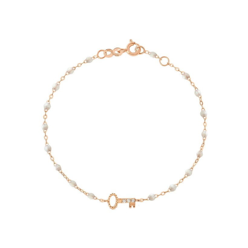 Gigi Clozeau Clé bracelet, rose gold, opal resin, diamonds, size 17cm