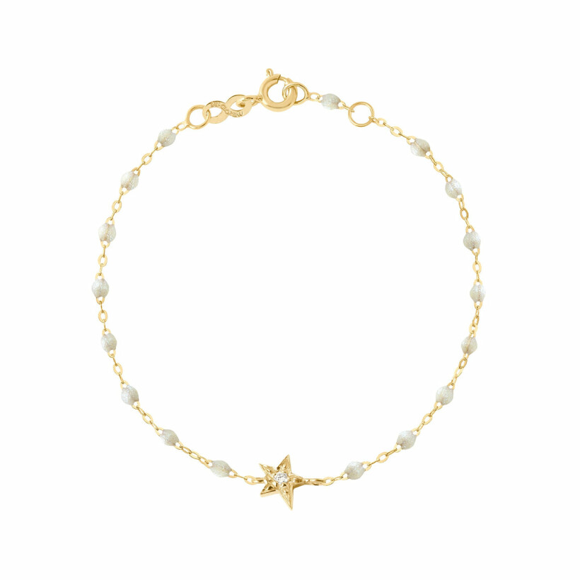 Bracelet Gigi Clozeau Etoile en or jaune, résine opale et diamant, 17cm
