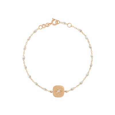 Bracelet Gigi Clozeau Miss Gigi en or rose, résine opale et diamants, taille 17cm