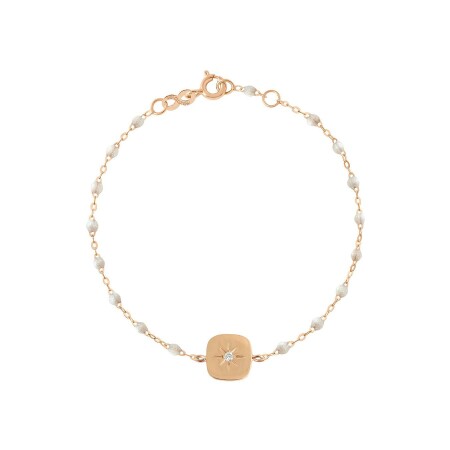 Bracelet Gigi Clozeau Miss Gigi en or rose, résine opale et diamants, taille 17cm