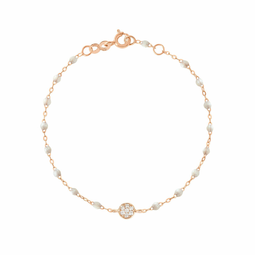 Bracelet Gigi Clozeau Puce en or rose, résine opale et diamants, 17cm