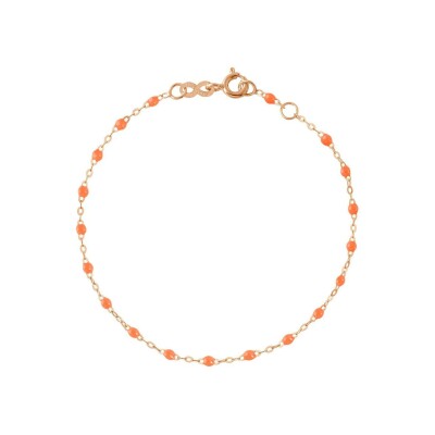 Gigi Clozeau Classique bracelet, rose gold, fluorescent orange resin, size 15cm