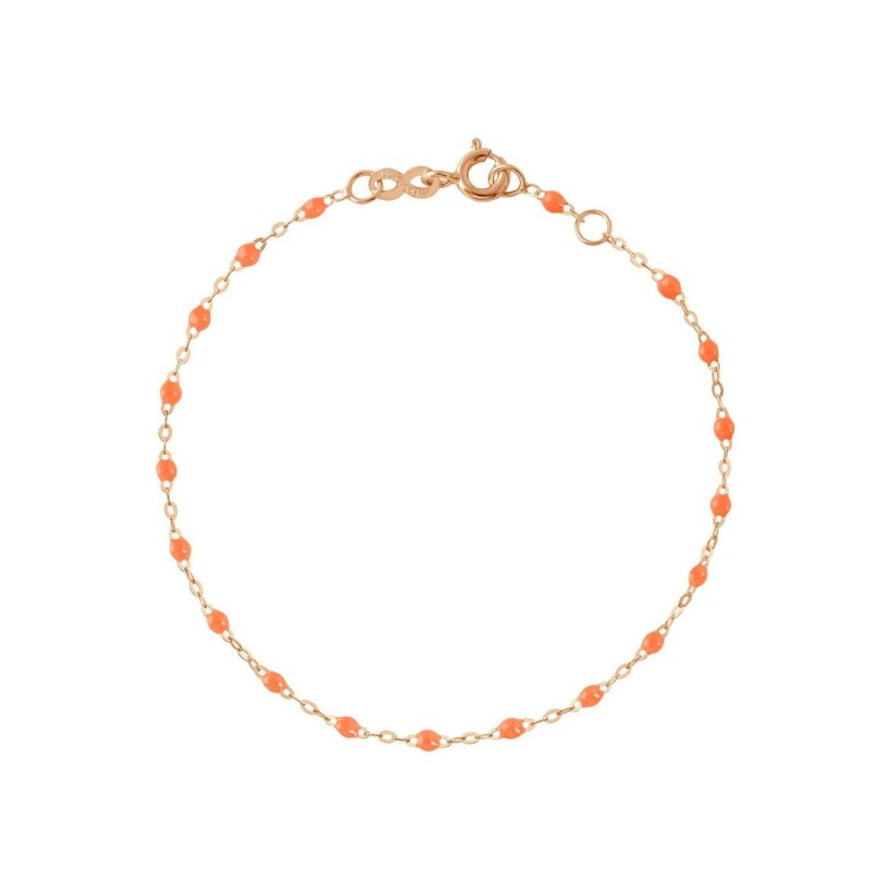 Bracelet Gigi Clozeau Classique en or rose et résine orange, 15cm