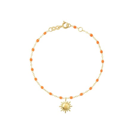 Bracelet Gigi Clozeau Soleil en or jaune et résine orange fluo, taille 17cm