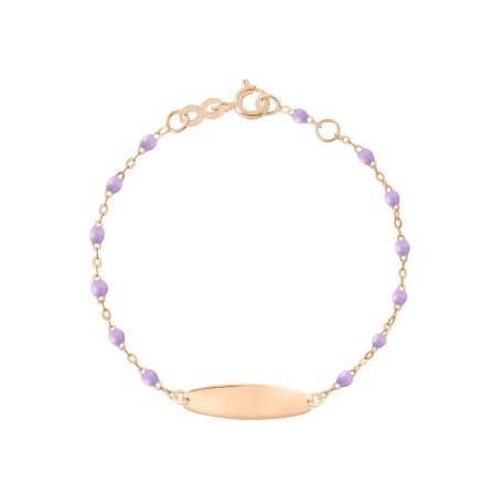 Bracelet Gigi Clozeau Little Gigi en or rose et résine parme, taille 15cm