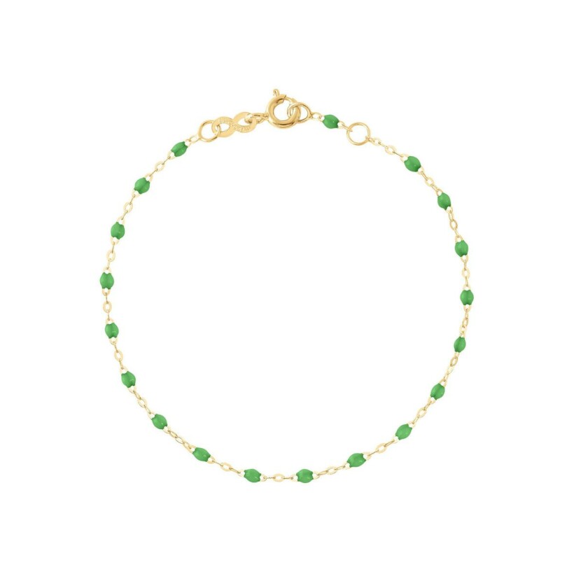 Bracelet Gigi Clozeau Classique en or jaune et résine vert prairie, 15cm