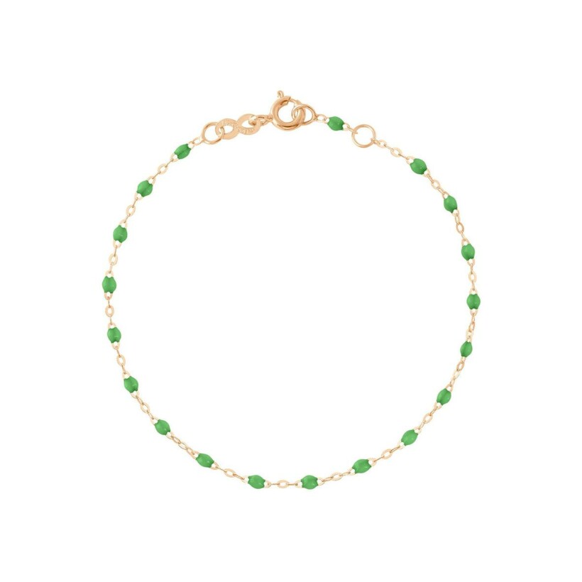 Gigi Clozeau Classique bracelet, rose gold, meadow green resin, size 15cm