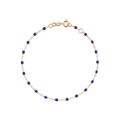 Bracelet Gigi Clozeau Classique en or rose et résine bleu prusse, 15cm