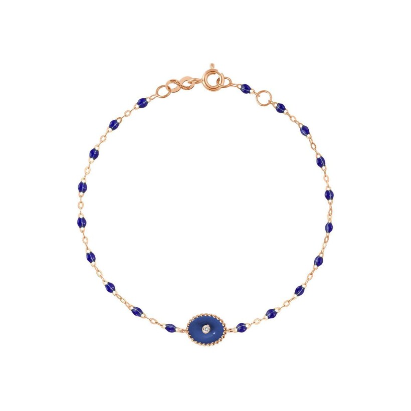 Bracelet Gigi Clozeau Etoile du Nord en or rose, résine bleu prusse et diamants, taille 17cm