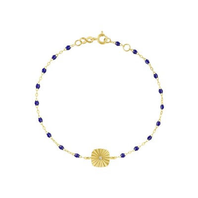 Bracelet Gigi Clozeau Miss Lumière en or jaune, résine bleu prusse et diamant, 17cm