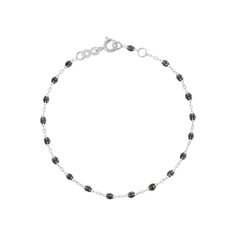 Bracelet Gigi Clozeau Classique en or blanc et résine quartz, 18cm