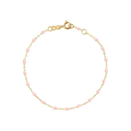 Bracelet Gigi Clozeau Classique en or jaune et résine rose bébé, 15cm