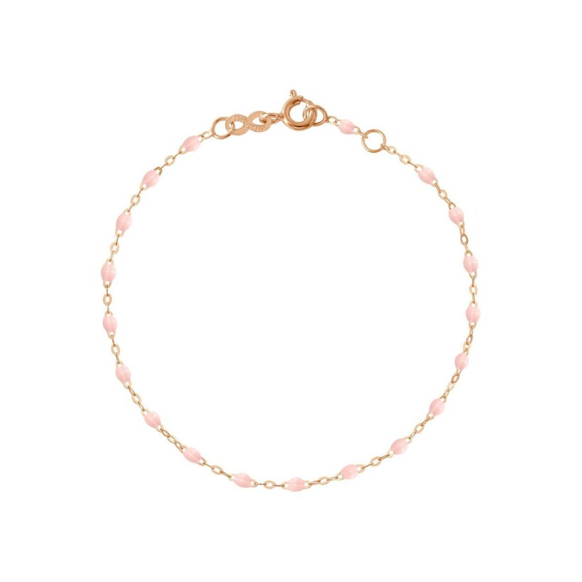 Bracelet Gigi Clozeau Classique en or rose et résine rose bébé, 18cm