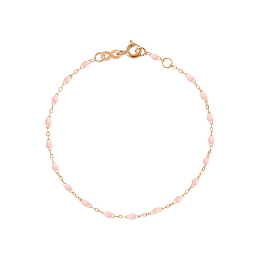 Bracelet Gigi Clozeau Classique en or rose et résine rose bébé, 19cm