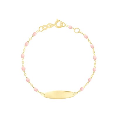 Bracelet Gigi Clozeau Little Gigi en or jaune et résine rose bébé, taille 15cm