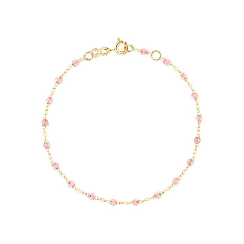 Bracelet Gigi Clozeau Classique en or jaune et résine rosée, 15cm