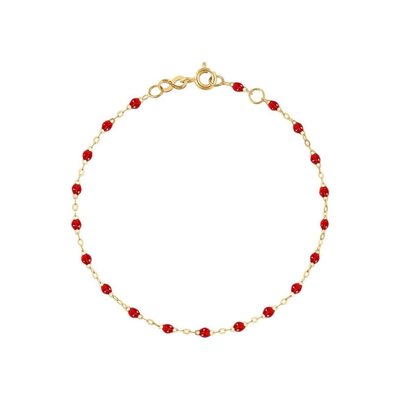 Bracelet Gigi Clozeau Classique en or jaune et résine rouge rubis, 15cm