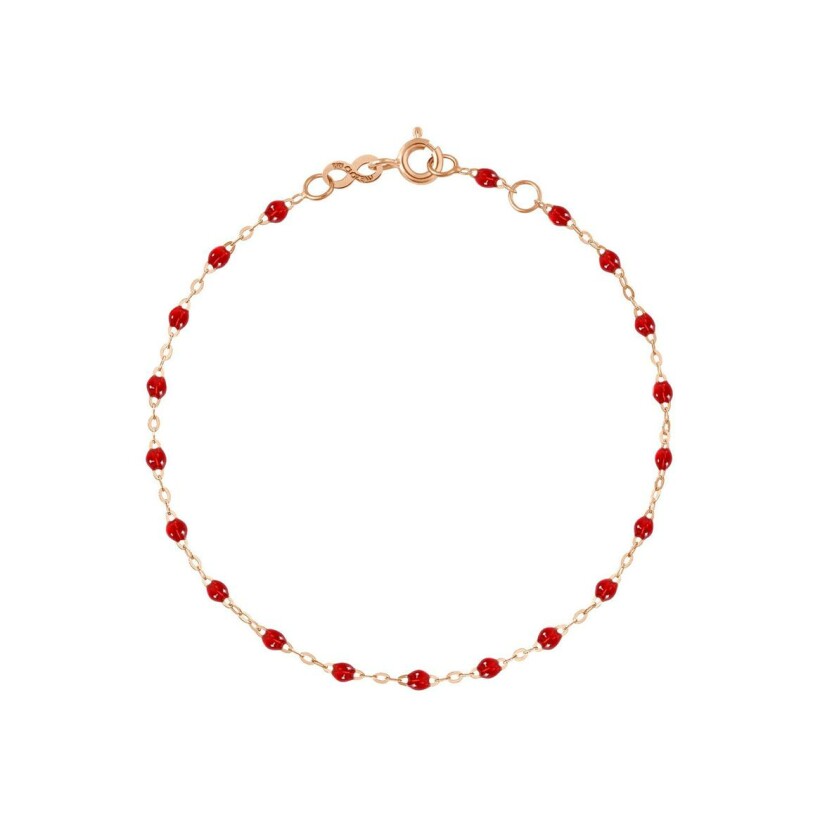 Bracelet Gigi Clozeau Classique en or rose et résine rouge rubis, 15cm