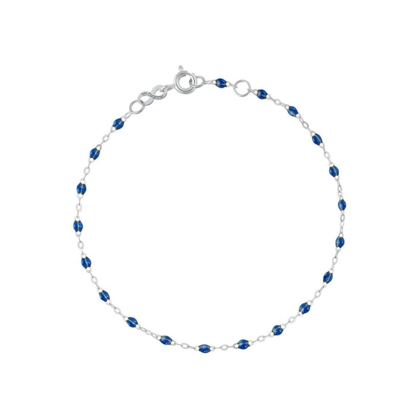 Bracelet Gigi Clozeau Classique en or blanc et résine bleu saphir, 15cm