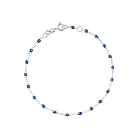 Bracelet Gigi Clozeau Classique en or blanc et résine bleu saphir, 18cm